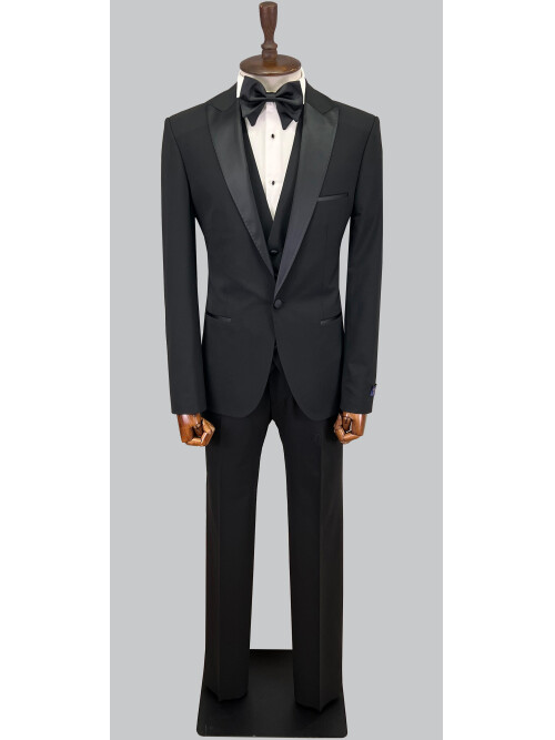 SUIT SARTORIA BLACK WOOL TUXEDO 5624