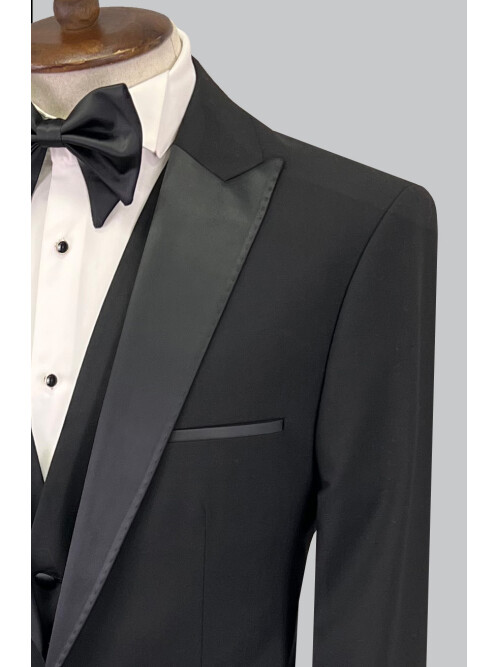 SUIT SARTORIA BLACK WOOL TUXEDO 5624