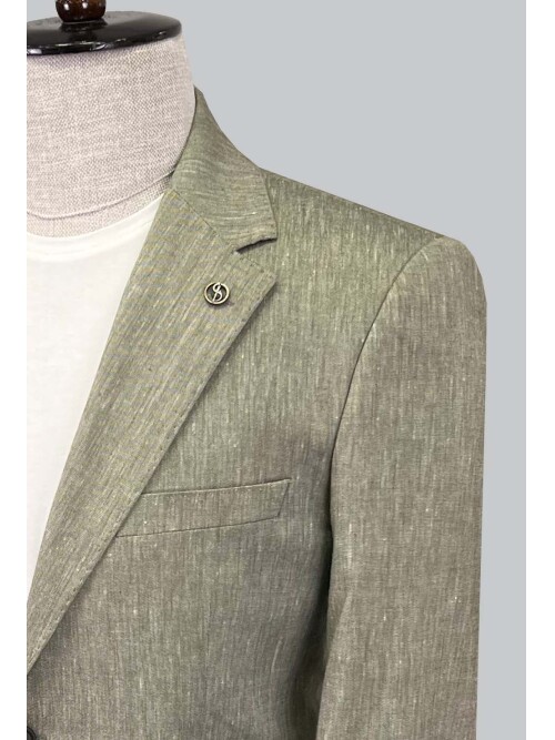 SUIT SARTORIA LINEN GREEN JACKET 4372