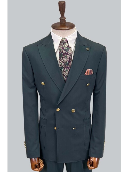 SUIT SARTORIA GREEN DOUBLE BREATED SUIT 2802