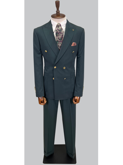 SUIT SARTORIA GREEN DOUBLE BREATED SUIT 2802