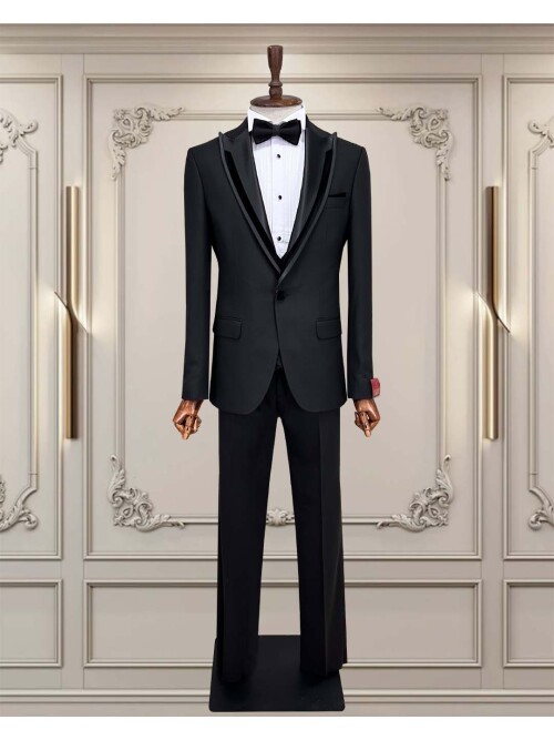 SUIT SARTORIA SİYAH SİVRİ ÇIKMA YAKA DAMATLIK 5063