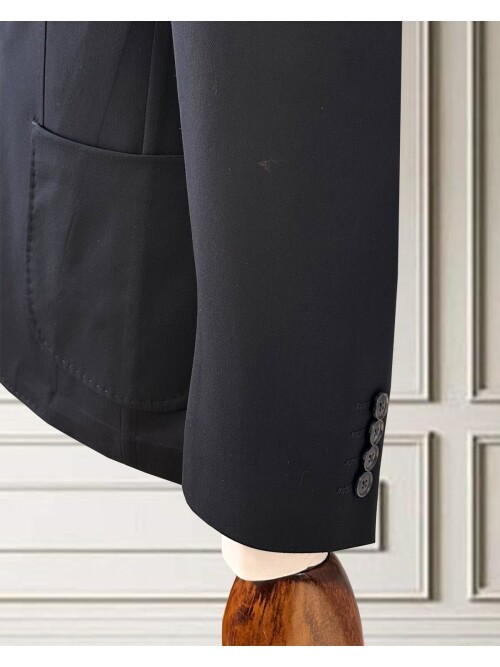 Lacivert Sivri Yaka Torba Cepli Erkek Takım Elbise