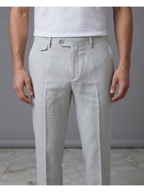 Açık Gri Comfort Fit Mono Yaka Torba Cep Takım Elbise