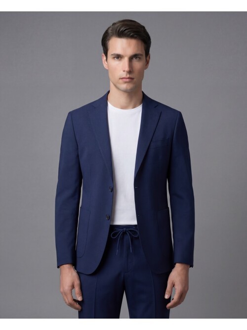 Açık Lacivert Mono Yaka Performans Takım Elbise