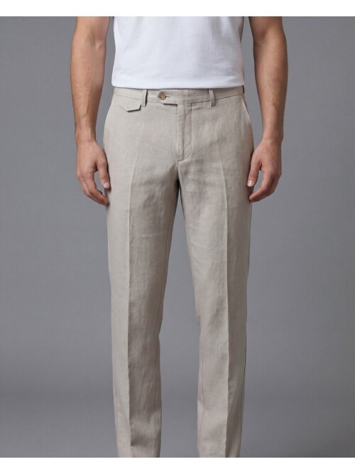 Bej Comfort Fit Mono Yaka Torba Cep Takım Elbise