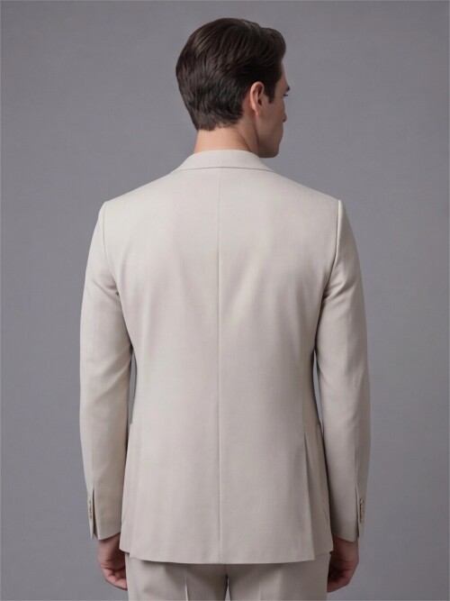 Bej Mono Yaka Performans Takım Elbise