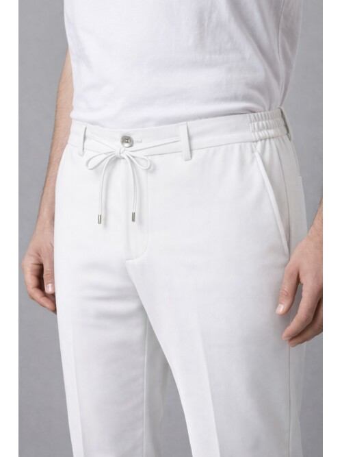 Beyaz Safari Cepli Spor Erkek Takım – Comfort Fit Performans Model