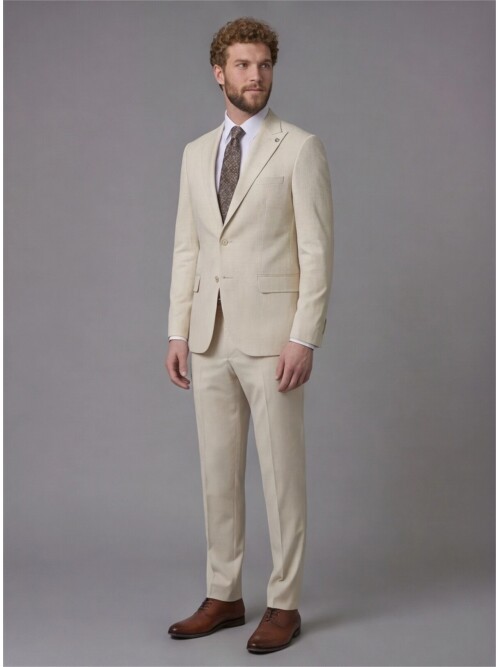 White Peak Lapel Comfort Fit Fully Lined Suit