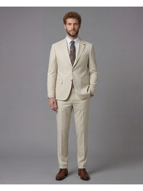 White Peak Lapel Comfort Fit Fully Lined Suit