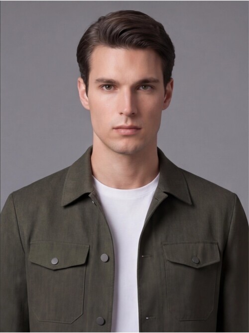 Haki İki Cep Çıt Çıt Kapaklı Performans Takım Elbise