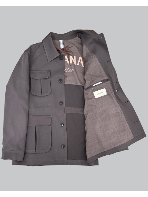 Kahverengi Safari Model Dört Cepli Takım Elbise