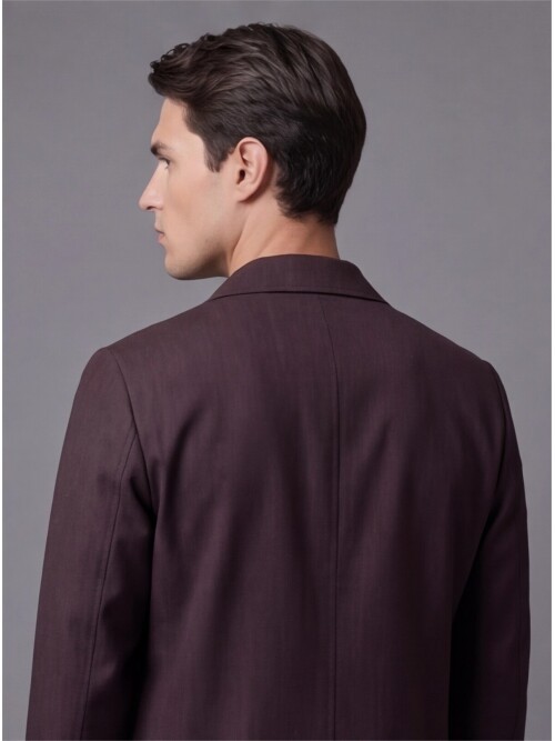 Koyu Kahverengi İki Cep Çıt Çıt Kapaklı Performans Takım Elbise