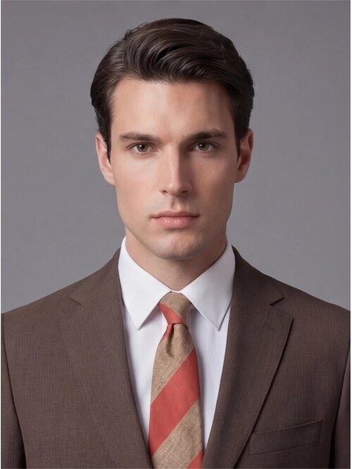 Koyu Kahverengi Mono Yaka İki Düğmeli Takım Elbise