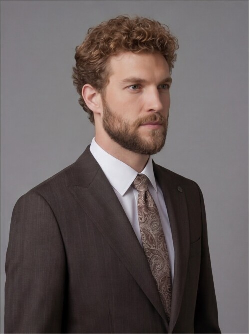 Dark Brown Peak Lapel Comfort Fit Fully Lined Suit