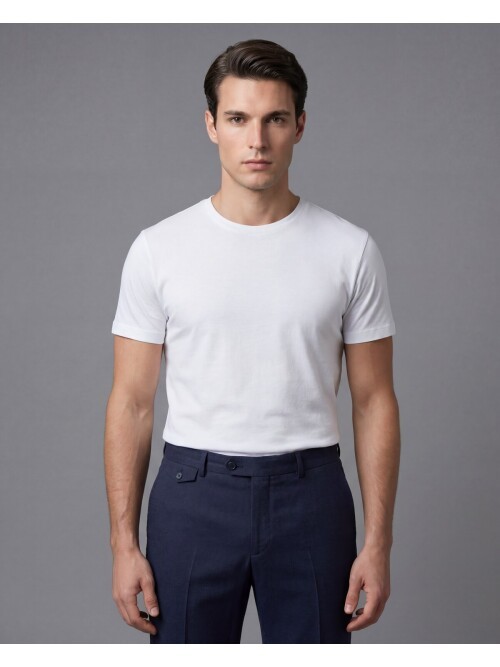 Koyu Mavi Comfort Fit Mono Yaka Torba Cep Takım Elbise