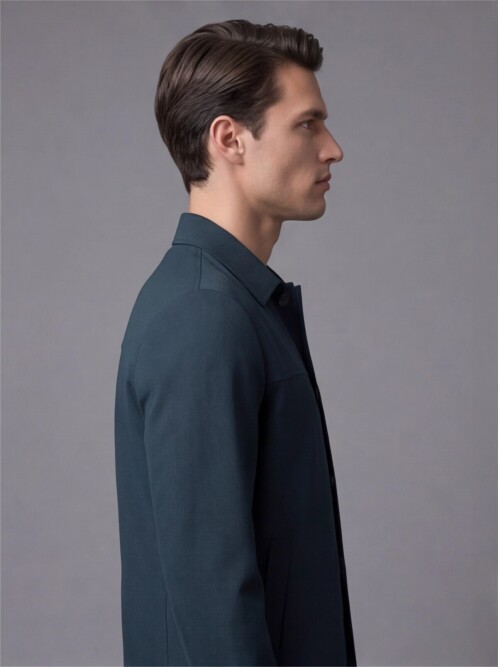 Koyu Yeşil Gömlek Yaka Spor Takım Elbise