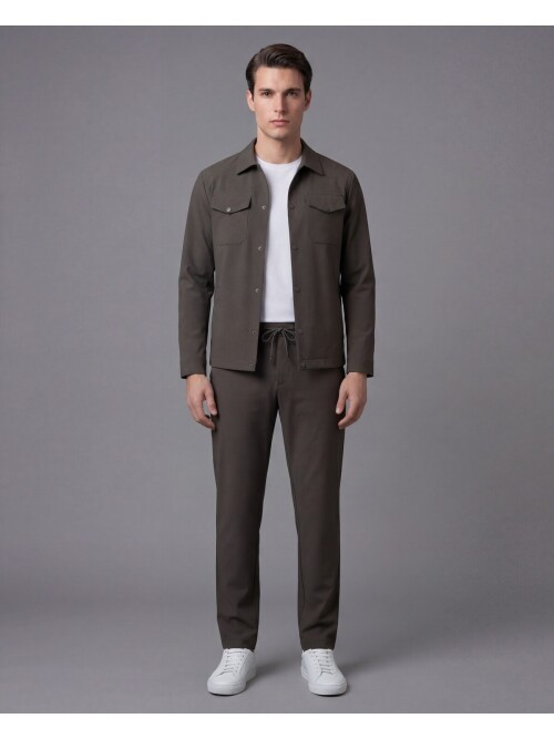 Koyu Yeşil Safari Cepli Spor Erkek Takım – Comfort Fit Performans Model