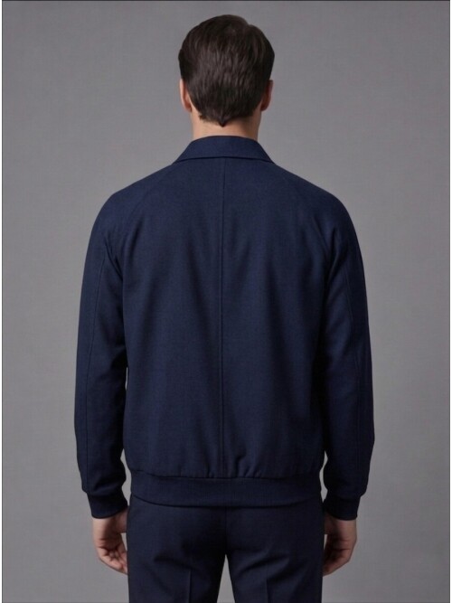 Lacivert Fermuarlı Gömlek Yaka Spor Takım