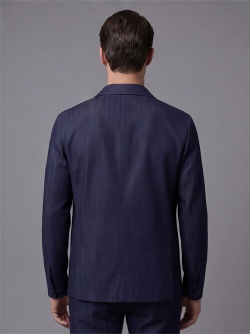 Lacivert İki Cep Çıt Çıt Kapaklı Performans Takım Elbise