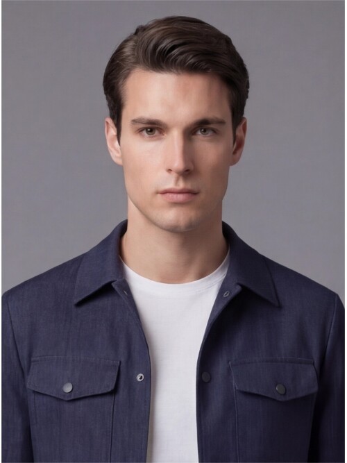 Lacivert İki Cep Çıt Çıt Kapaklı Performans Takım Elbise