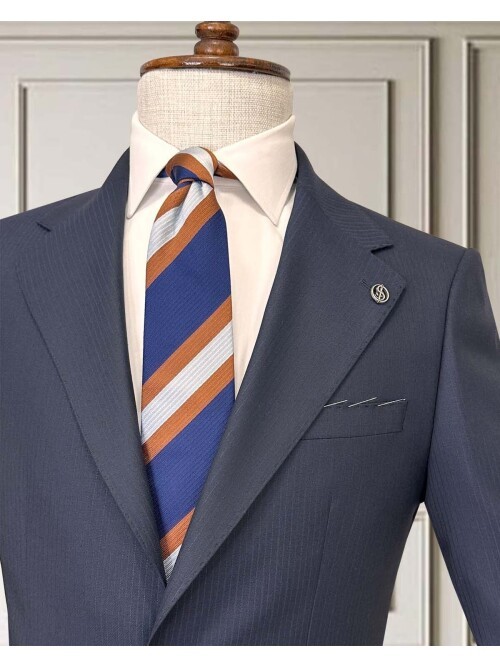 Lacivert Mono Yaka Comfort Fit Erkek Takım Elbise