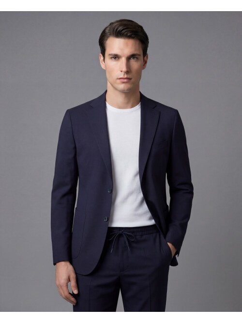 Lacivert Mono Yaka Performans Takım Elbise