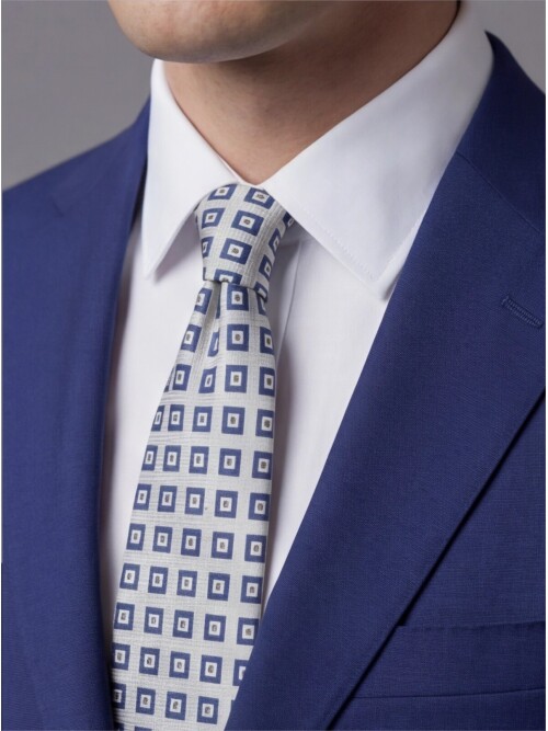 Mavi Mono Yaka İki Düğmeli Takım Elbise