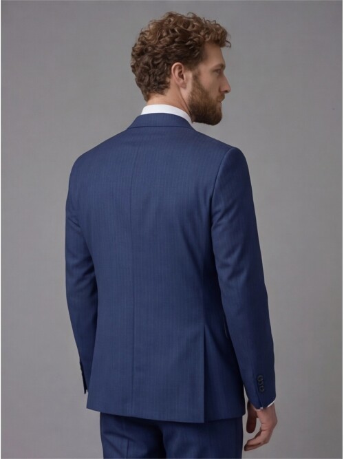 Blue Peak Lapel Comfort Fit Fully Lined Suit