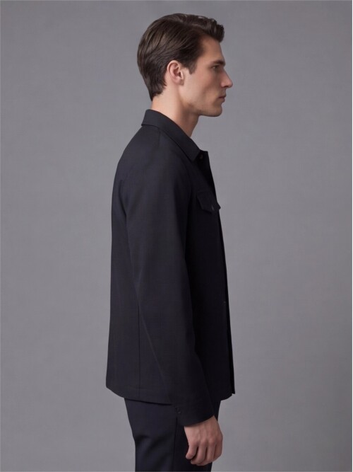 Siyah İki Cep Çıt Çıt Kapaklı Performans Takım Elbise