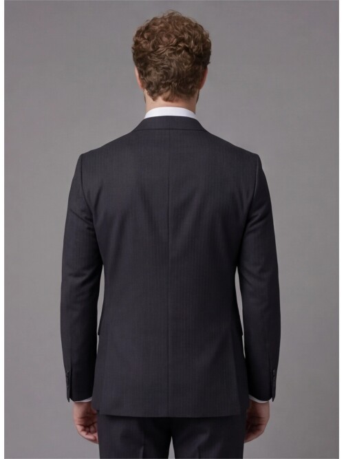 Black Peak Lapel Comfort Fit Mens Suit