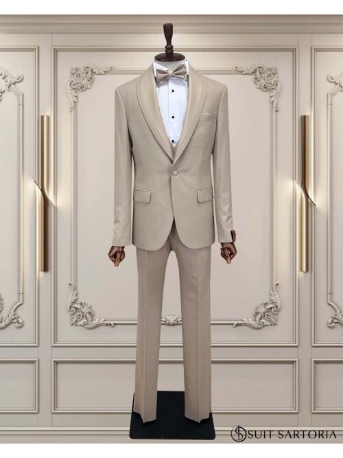 SUIT SARTORIA BEJ ÇIKMA YAKA ŞAL DAMATLIK 5072