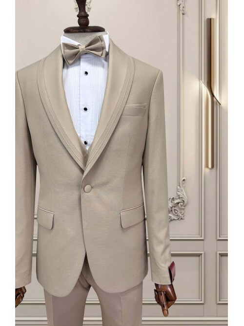 SUIT SARTORIA BEJ ÇIKMA YAKA ŞAL DAMATLIK 5072
