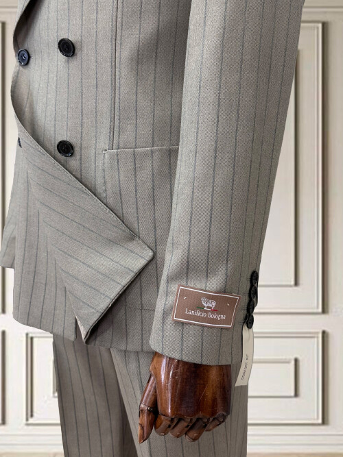 SUIT SARTORIA BEJ ÇİZGİLİ KRUVAZE TAKIM 252101