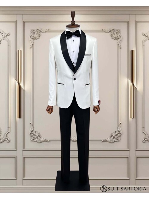 SUIT SARTORIA BEYAZ ŞAL YAKA DAMATLIK 5397