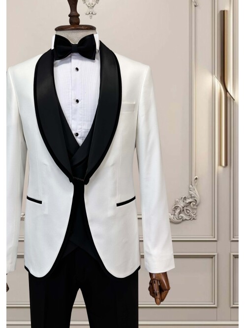 SUIT SARTORIA BEYAZ ŞAL YAKA DAMATLIK 5618