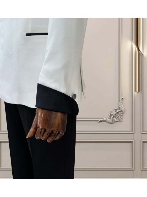 SUIT SARTORIA BEYAZ ŞAL YAKA TOKALI DAMATLIK 5734