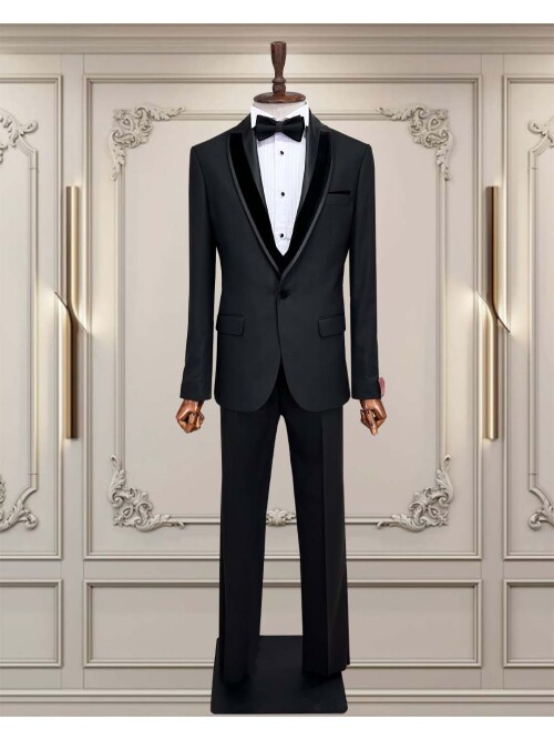 SUIT SARTORIA ÇIKMA YAKA SİYAH DAMATLIK 5063