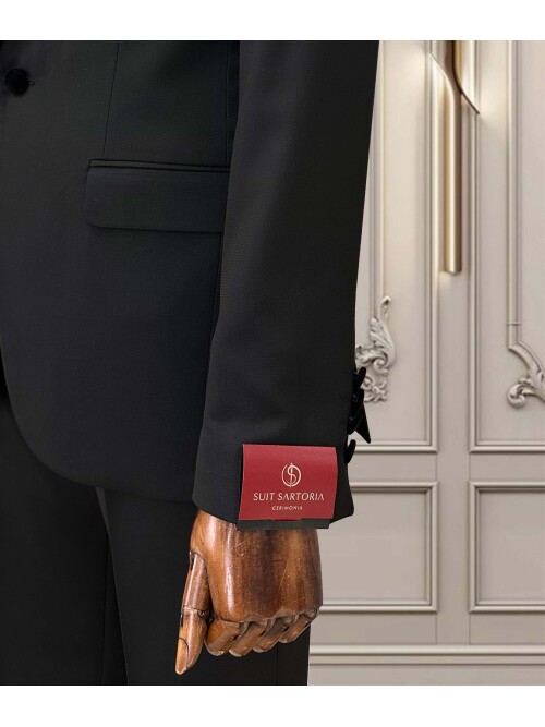 SUIT SARTORIA ÇIKMA YAKA SİYAH DAMATLIK 5063