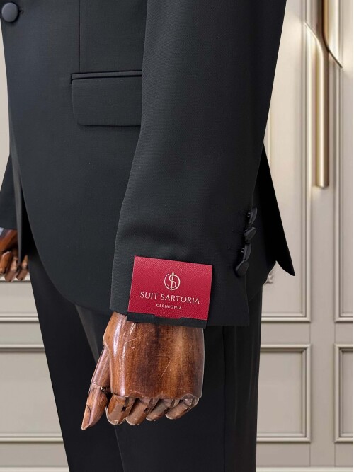 SUIT SARTORIA ÇIKMA YAKA SİYAH DAMATLIK 5063