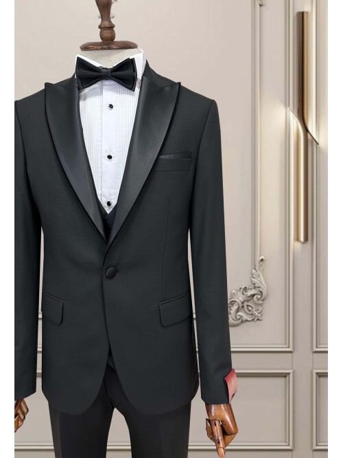 SUIT SARTORIA ÇIKMA YAKA SİYAH DAMATLIK 5063