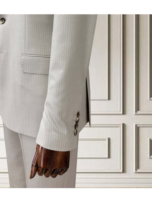 SUIT SARTORIA ÇİZGİLİ BEJ TAKIM ELBİSE 252015