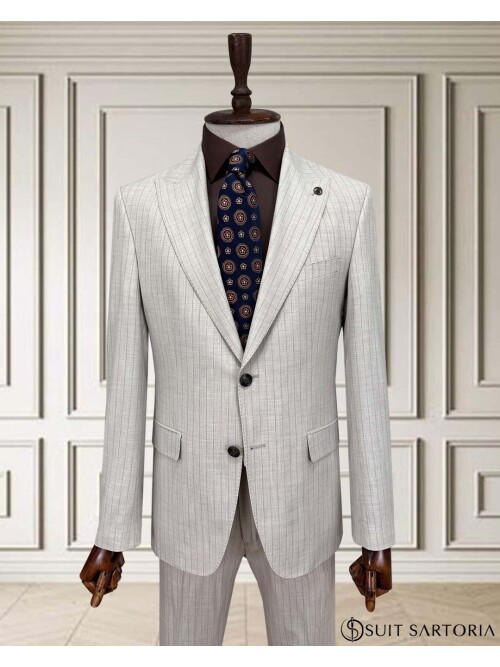SUIT SARTORIA ÇİZGİLİ BEJ TAKIM ELBİSE 252024
