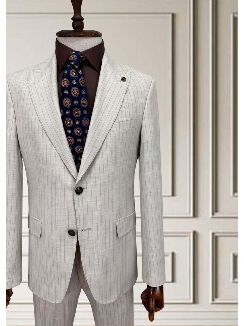 SUIT SARTORIA ÇİZGİLİ BEJ TAKIM ELBİSE 252024
