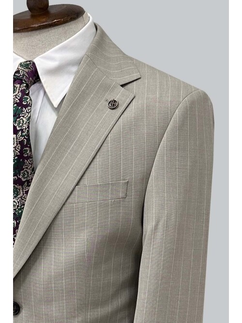 SUIT SARTORIA ÇİZGİLİ BEJ TAKIM ELBİSE 252026