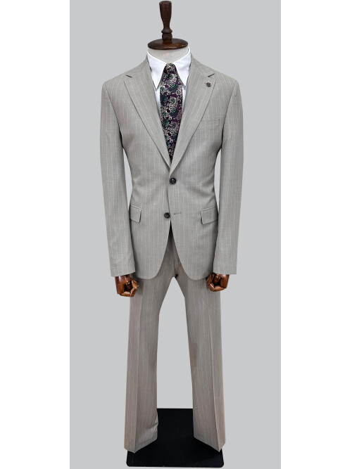 SUIT SARTORIA ÇİZGİLİ BEJ TAKIM ELBİSE 252026