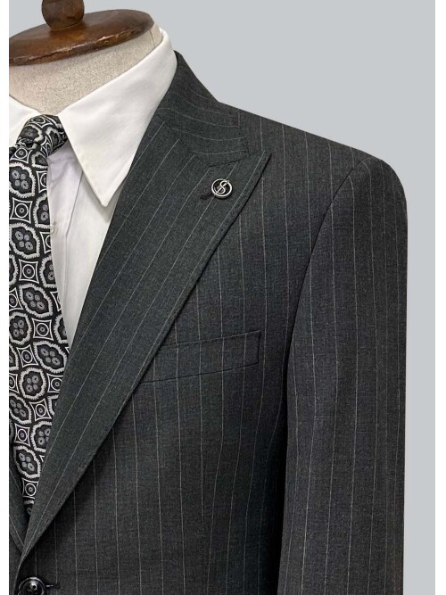 SUIT SARTORIA ÇİZGİLİ FÜME TAKIM ELBİSE 2002/51