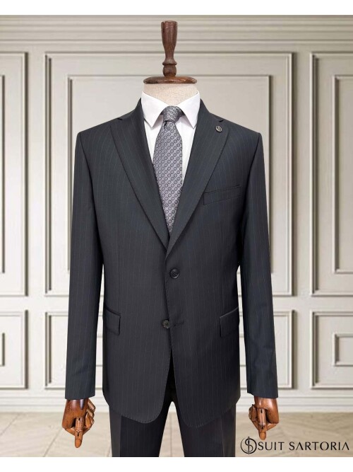 SUIT SARTORIA ÇİZGİLİ FÜME YÜNLÜ TAKIM 252076