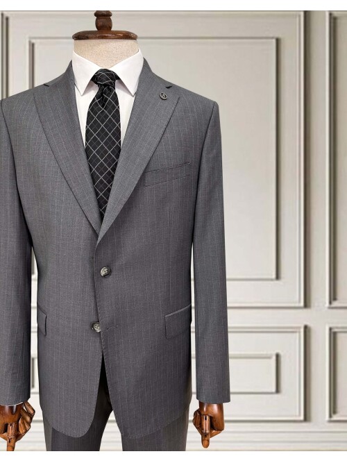 SUIT SARTORIA ÇİZGİLİ GRİ YÜNLÜ TAKIM 252076