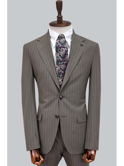 SUIT SARTORIA ÇİZGİLİ KAHVERENGİ TAKIM ELBİSE 252026